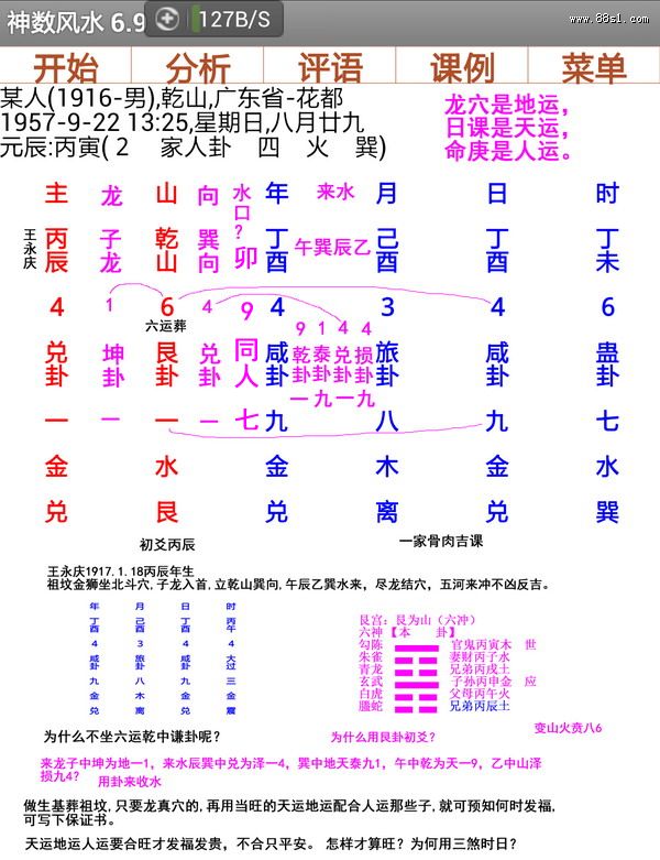 曾子南点葬王永庆祖坟金狮坐北斗穴研究图解